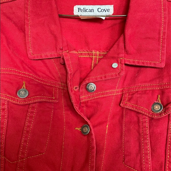 Vintage Red Denim Jacket - Picture 2 of 4